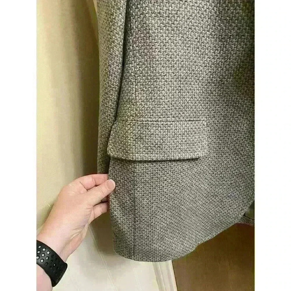 Donald Brooks Men's Herringbone Gray Virgin Wool Suit Blazer With Pockets - Picture 4 of 14